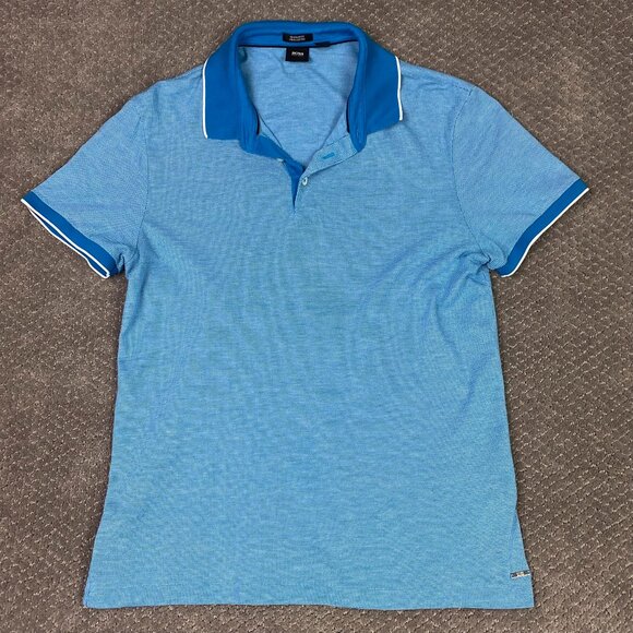 Hugo Boss Polo Shirt Men's Medium Blue Teal Pack 10 Pima Cotton - Picture 1 of 10